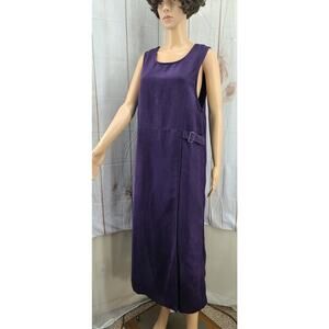 Premier International Women's L Rayon Purple Sleeveless Maxi Dress Pullover Zip